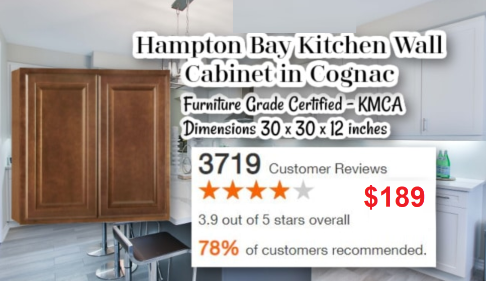 Hampton Bay Kitchen Wall Cabinet in Cognac